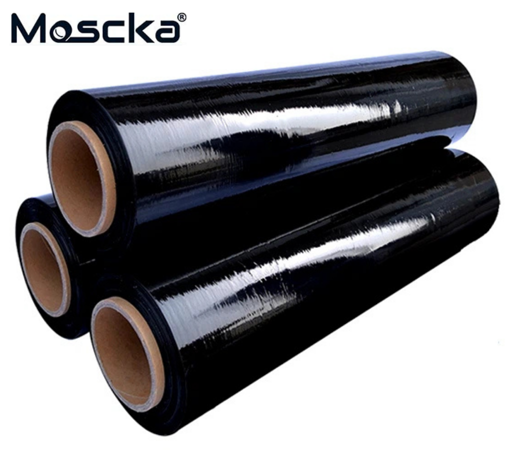 Filme stretch preto para proteção de produtos sensíveis Moscka