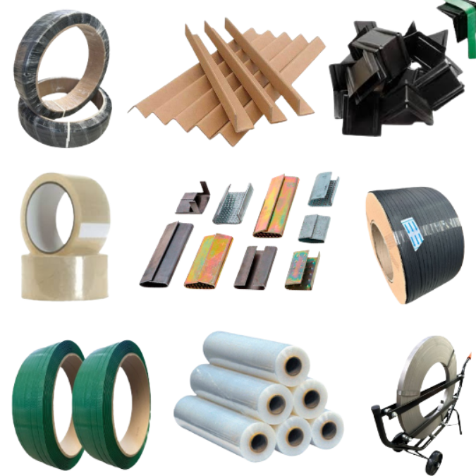 Insumos para embalagem industrial - Fitas, cantoneiras e filmes stretch